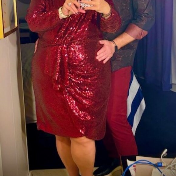 Eloquii Red Sequin Dress 22W - Picture 6 of 6